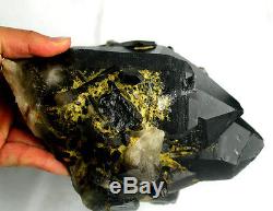 7607g Rare Beautiful Black QUARTZ Crystal Cluster Tibetan Specimen