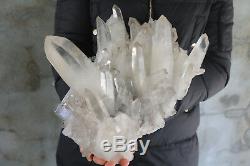 7980g(17.5lb) Natural Beautiful Clear Quartz Crystal Cluster Tibetan Specimen