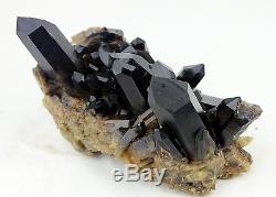 7Ib AAA+++ Beautiful Black Quartz Crystal Cluster Specimen Rare