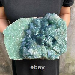 8.0LBS Natural Fluorite Cubes Quartz Crystal Cluster Mineral Specimen Healing B8