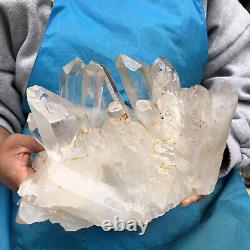 8.14LB Clear Natural Beautiful White QUARTZ Crystal Cluster Specimen EH1104