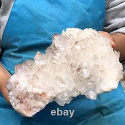8.14LB Clear Natural Beautiful White QUARTZ Crystal Cluster Specimen EH1112