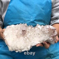 8.14LB Clear Natural Beautiful White QUARTZ Crystal Cluster Specimen EH1112