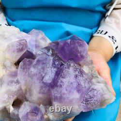 8.22LB Natural Amethyst quartz cluster crystal specimen Healing 3740g