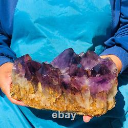 8.29LB Natural Amethyst Cluster Quartz Crystal Mineral Specimen Healing