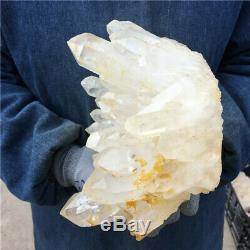 8.36LB Natural white Quartz Cluster Mineral Crystal Specimen Healing