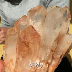 8.3lb Large Natural Clear Pink Quartz Crystal Cluster Rough Healing Specimen