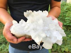 8.3lb Large Natural Clear Quartz Rock Crystal Cluster Point Specimen For Gift