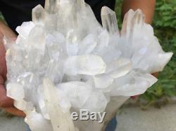 8.3lb Large Natural Clear Quartz Rock Crystal Cluster Point Specimen For Gift