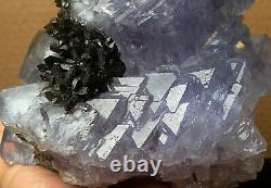 8.3lb Rare Natural Fluorite & Black Crystal Cluster Mineral Specimen/China