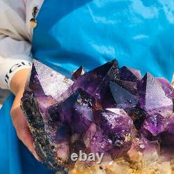 8.44LB Natural Amethyst Cluster Quartz Crystal Mineral Specimen Healing