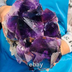 8.44LB Natural Amethyst Cluster Quartz Crystal Mineral Specimen Healing