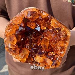 8.4LB Natural citrine geode quartz cluster crystal Cathedrals specimen Healing