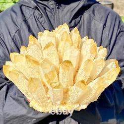 8.4LB New Find Yellow Phantom Quartz Crystal Cluster Mineral Specimen Healing
