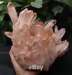 8.4lb A+Natural Rare Beautiful Red skin QUARTZ Cluster Crystal Tibetan Specimen