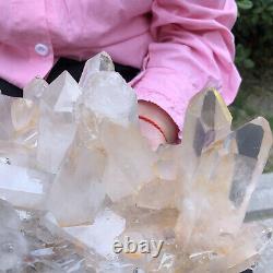 8.51LB Large Natural White Quartz Crystal Cluster Rough Specimen HEALING