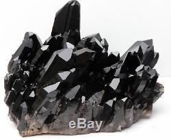 8.7Ib AAA+++ Rare Clear Natural Beautiful Black Quartz Crystal Cluster Specimen