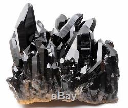 8.7Ib AAA+++ Rare Clear Natural Beautiful Black Quartz Crystal Cluster Specimen
