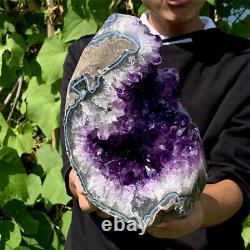8.84LB Natural Amethyst geode quartz cluster crystal specimen Healing