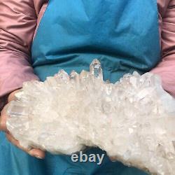 8.88LB Natural clear Quartz Mineral Specimen white Crystal Cluster point reiki