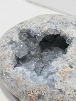 8.8LB Natural Celestite Geode Crystal Cluster Heart Mineral Specimens Healing