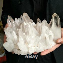 8.94LB Natural Clear White Quartz Crystal Cluster Points Original Raw Rock Stone