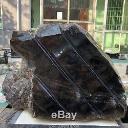 80LB Natural Black Quartz Obelisk Cluster Crystal point Specimen Healing TT548-a
