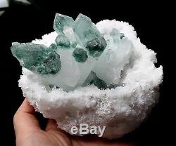 815.6g Green Phantom Quartz Crystal Cluster Mineral Specimen Healing