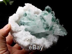 815.6g Green Phantom Quartz Crystal Cluster Mineral Specimen Healing