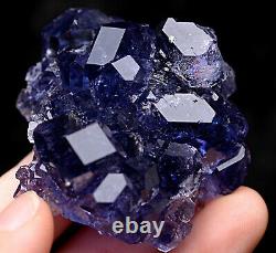 84.6g Natural Blue FLUORITE Quartz Crystal Cluster Mineral Specimen