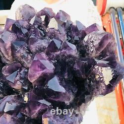 85LB Natural Amethyst Quartz Geode Druzy Crystal Cluster Healing Uruguay M663