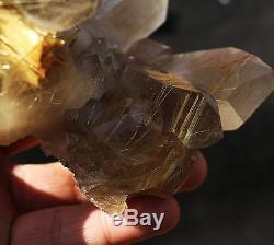 864.5g New Find NATURAL Clear Golden RUTILATED QUARTZ Crystal Cluster Specimen