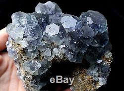 884.6g NATURAL Blue FLUORITE Quartz Crystal Cluster Mineral Specimen