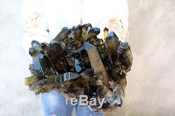 8950g Natural Beautiful Citrine Smoke Quartz Crystal Cluster Tibetan Specimen