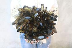 8950g Natural Beautiful Citrine Smoke Quartz Crystal Cluster Tibetan Specimen