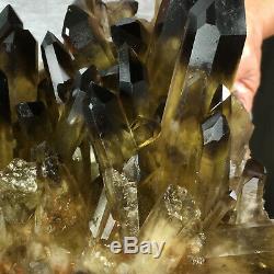 9.0lb Huge Natural Black Smoky Quartz Crystal Cluster Rough Healing Specimen