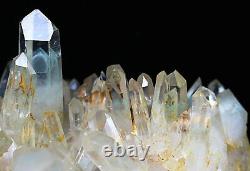 9.11lb NATURAL Green Ghost pyramid Quartz Crystal Cluster Point Mineral Specime