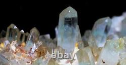 9.11lb NATURAL Green Ghost pyramid Quartz Crystal Cluster Point Mineral Specime