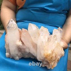 9.13LB Natural White Clear Quartz Crystal Cluster Rough Healing Specimen