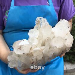 9.17 LB Natural white crystal Cluster Point Mineral Specimen Chakra repair