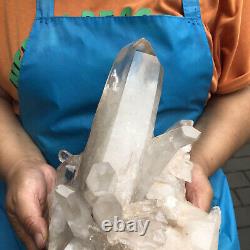 9.28LB Natural White Clear Quartz Crystal Cluster Rough Healing Specimen