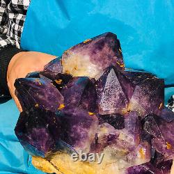 9.39LB Natural Amethyst Cluster Quartz Crystal Mineral Specimen Healing