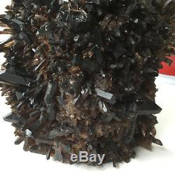 9.3lb Huge Natural Black Smoky Quartz Crystal Cluster Rough Healing Specimen