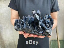 9.4LBS Natural Beautiful Black Quartz Crystal Cluster Mineral Specimen Healing