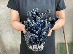 9.4LBS Natural Beautiful Black Quartz Crystal Cluster Mineral Specimen Healing