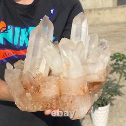 9.57LB Clear white quartz crystal cluster Mineral specimen from madagat, healing