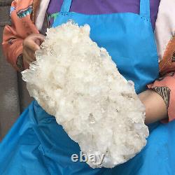 9.57LB Natural quartz crystal cluster ore specimen spiritual healing