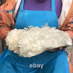 9.57LB Natural quartz crystal cluster ore specimen spiritual healing