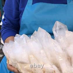 9.59LB Natural White Clear Quartz Crystal Cluster Rough Specimen Healing