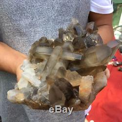 9.59LB Natural smokey quartz cluster crystal wand point healing UT1207